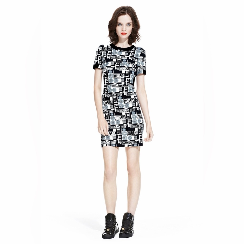 M.I.A. X Versus Versace Designer Geometric Motif Vintage Dress - Made in Italy